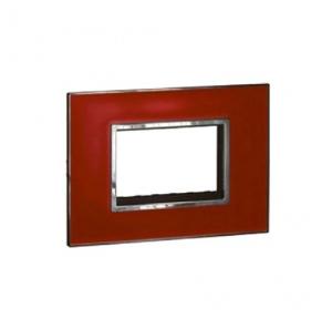 Legrand Arteor Mirror Red Cover Plate With Frame, 3 M, 5763 36